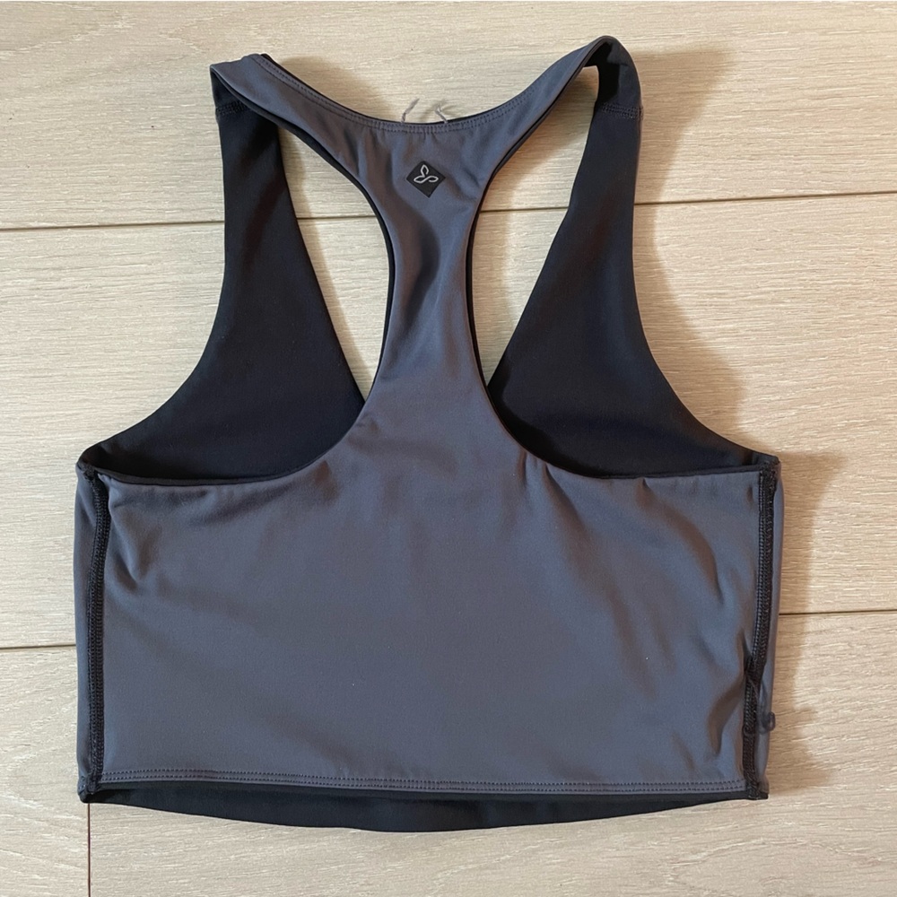 Prana Luxara Reversible Charcoal and Black Racerback Sports Bra - Picture 4 of 6